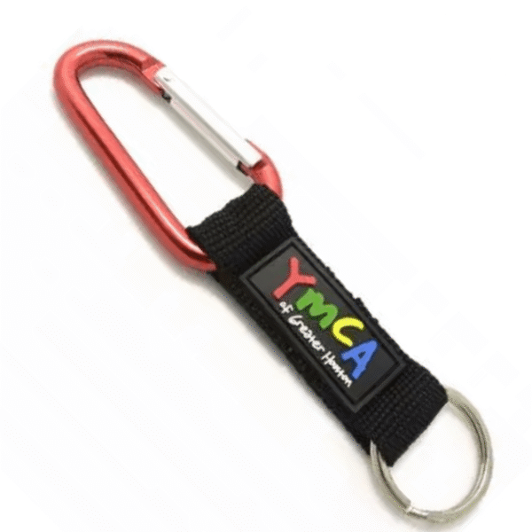 3/4" Polyester PVC Carabiner Keychain Pocket Lanyards w/ Keyring