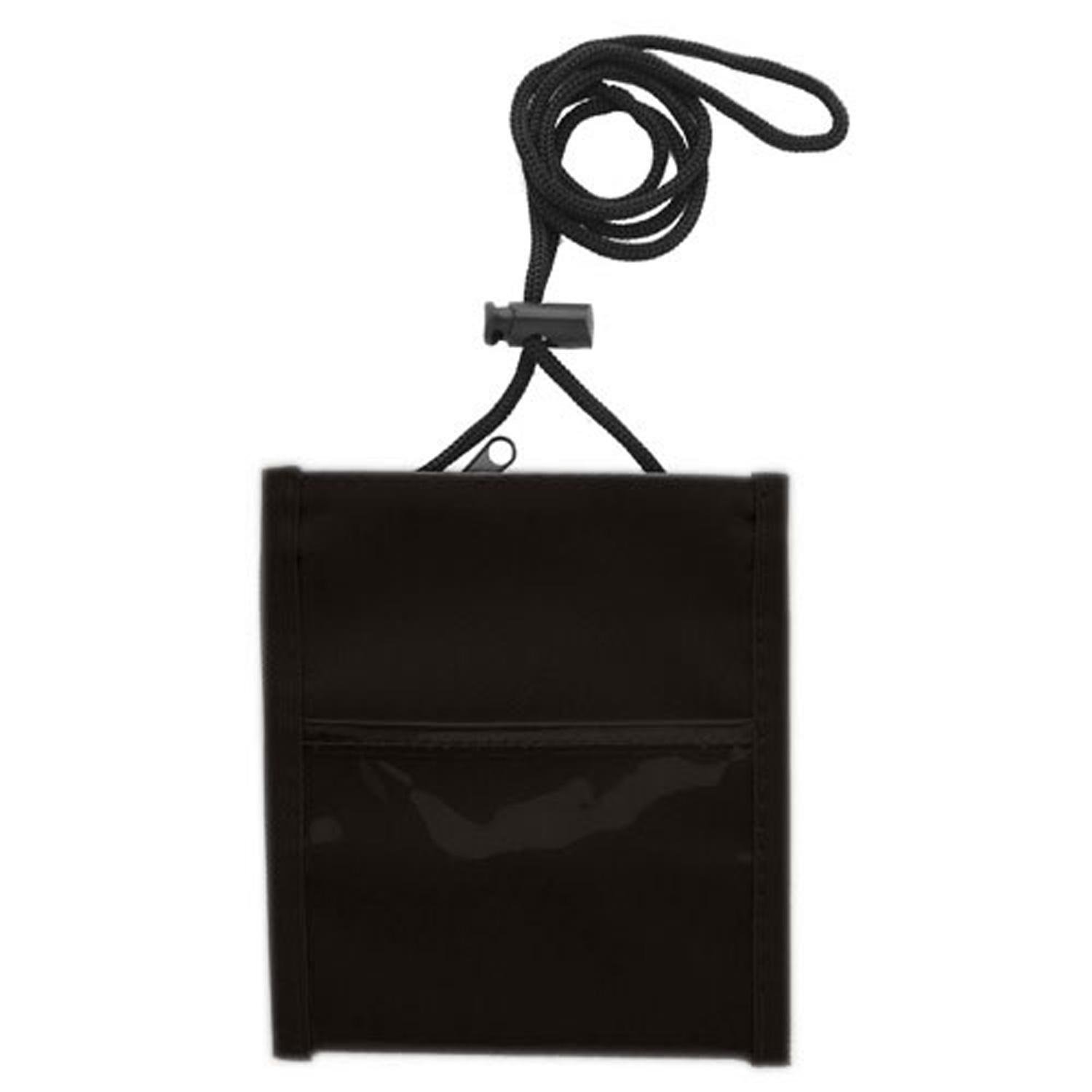 NWNR12-Black NYLON MEDIUM SIZE BLANK NECK WALLET - Image 1
