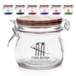 16 oz. Glass Candy Jars w/ Wire Wooden Lid