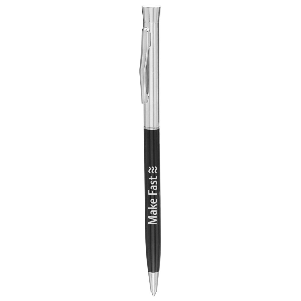 Black-829233_MP259-black Slim Metal Hotel Pens - Image 1
