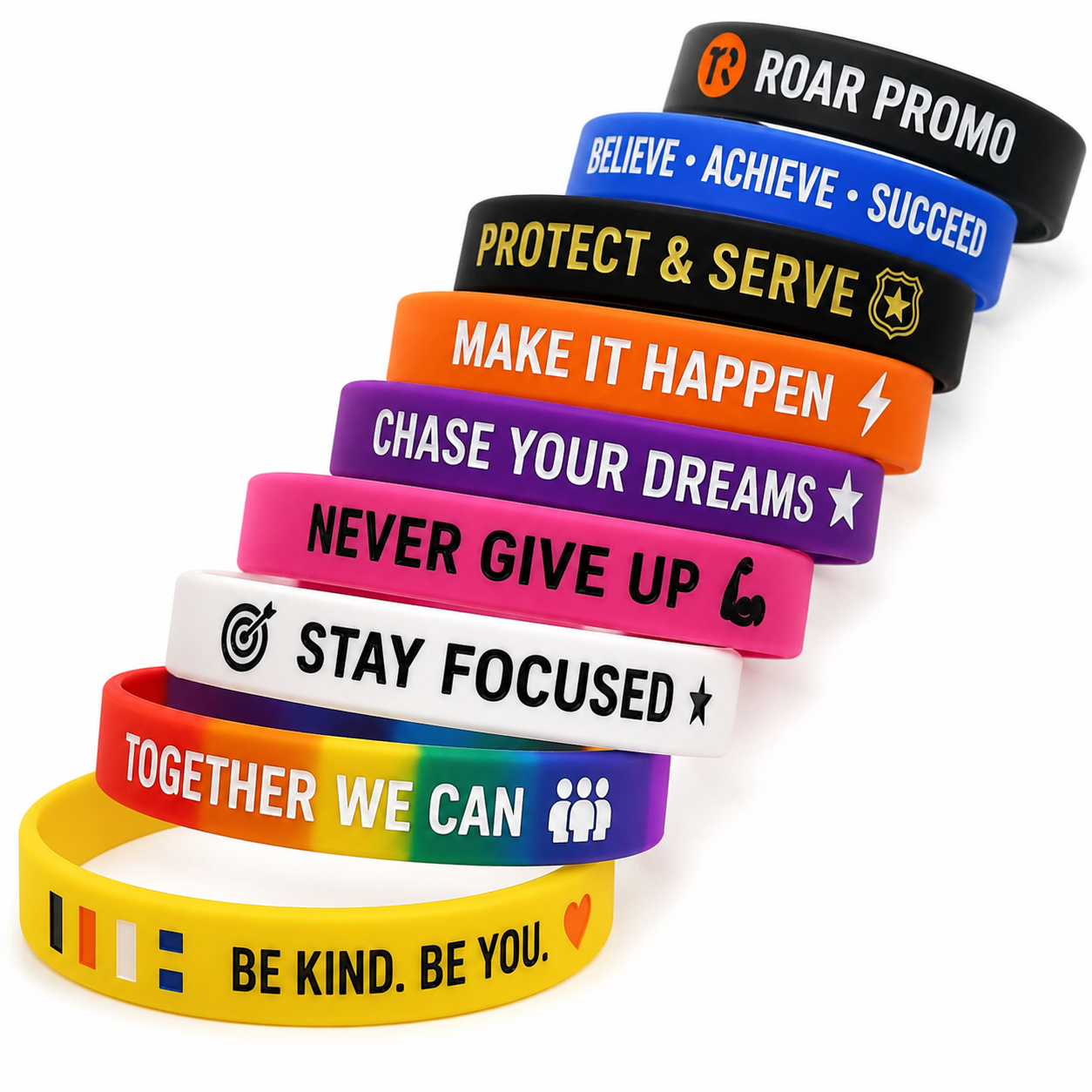 CDW12 1/2" Debossed Color Filled Wristband - Image 1