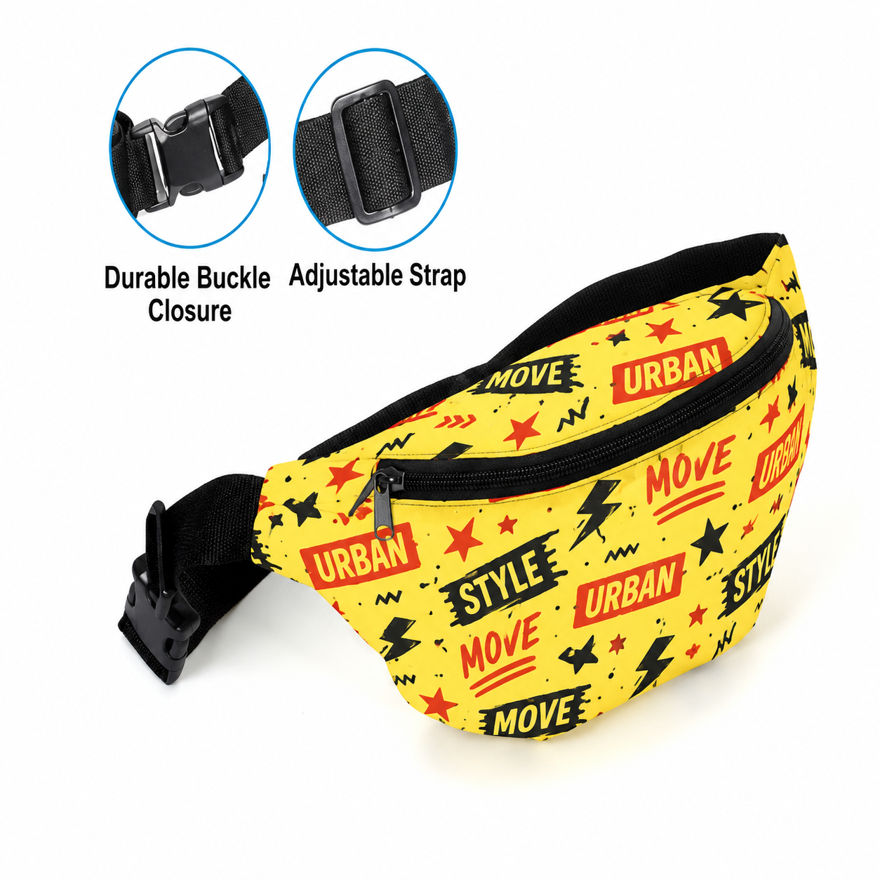 FP01 Sublimated 600D Fanny packs - Image 1