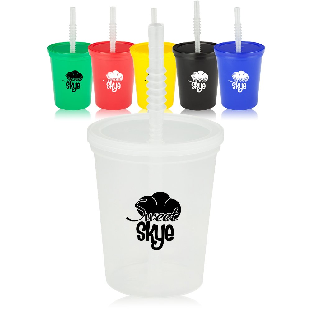 Gallery-1-16-oz-plastic-stadium-cups-with-lid-and-straw-sc16l-gallery-zoom1640901885 16 oz Plastic Stadium Cups with Lid and Straw - Image 1