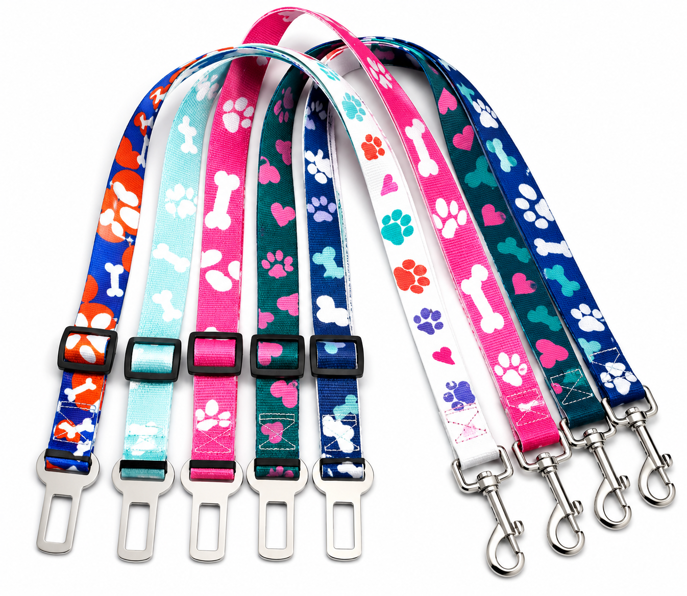 PL16 Adjustable Pet Safety Sublimation Seatbelt Leash - Image 1