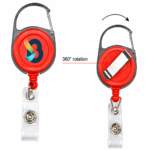Lanyard round badge reel with 360º Swivel Belt Clip