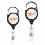 Triangle head round badge reel both side concave surface