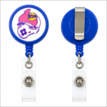 Large Logo Round badge reel with belt clip
