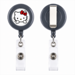 Zinc alloy Round badge reel  with belt clip