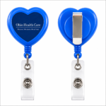 Heart Shaped Retractable Badge Reel w/ Belt Clip backing