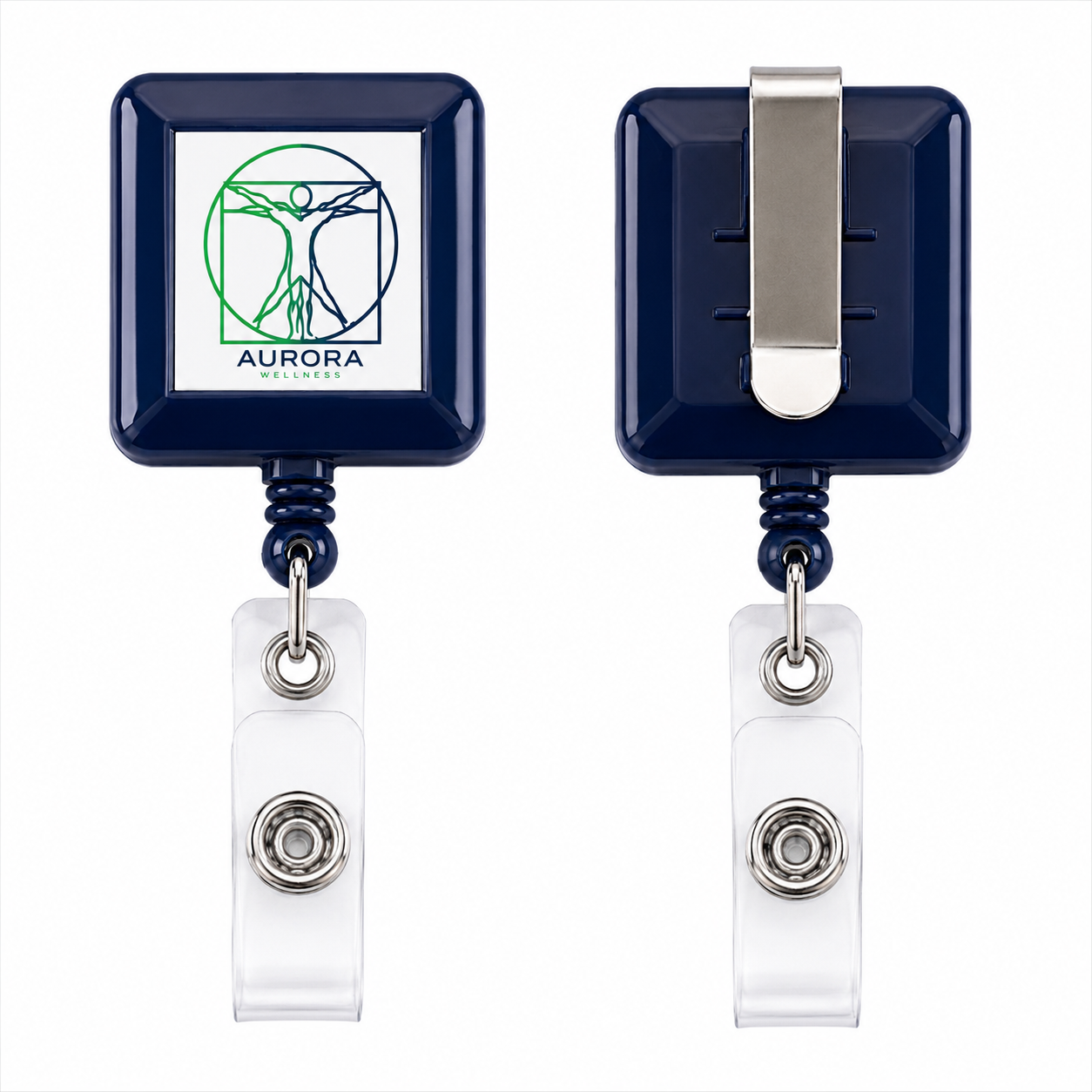 RBR 09 Square badge reel with Stationary belt clip - Image 1
