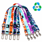 RPET Eco-friendly Adjustable Pet Safety Sublimation Seatbelt Leash / 25MM