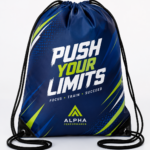 13.5"W X 16.5"H Dye sublimation Drawstring bag /W  non -woven bottom