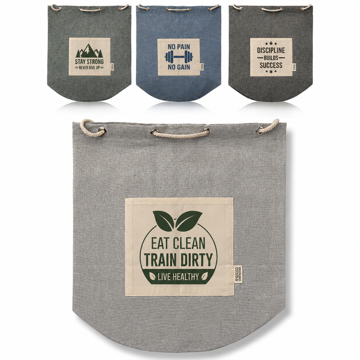 CRB03 Recycled Cotton Rope Backpacks - Image 1