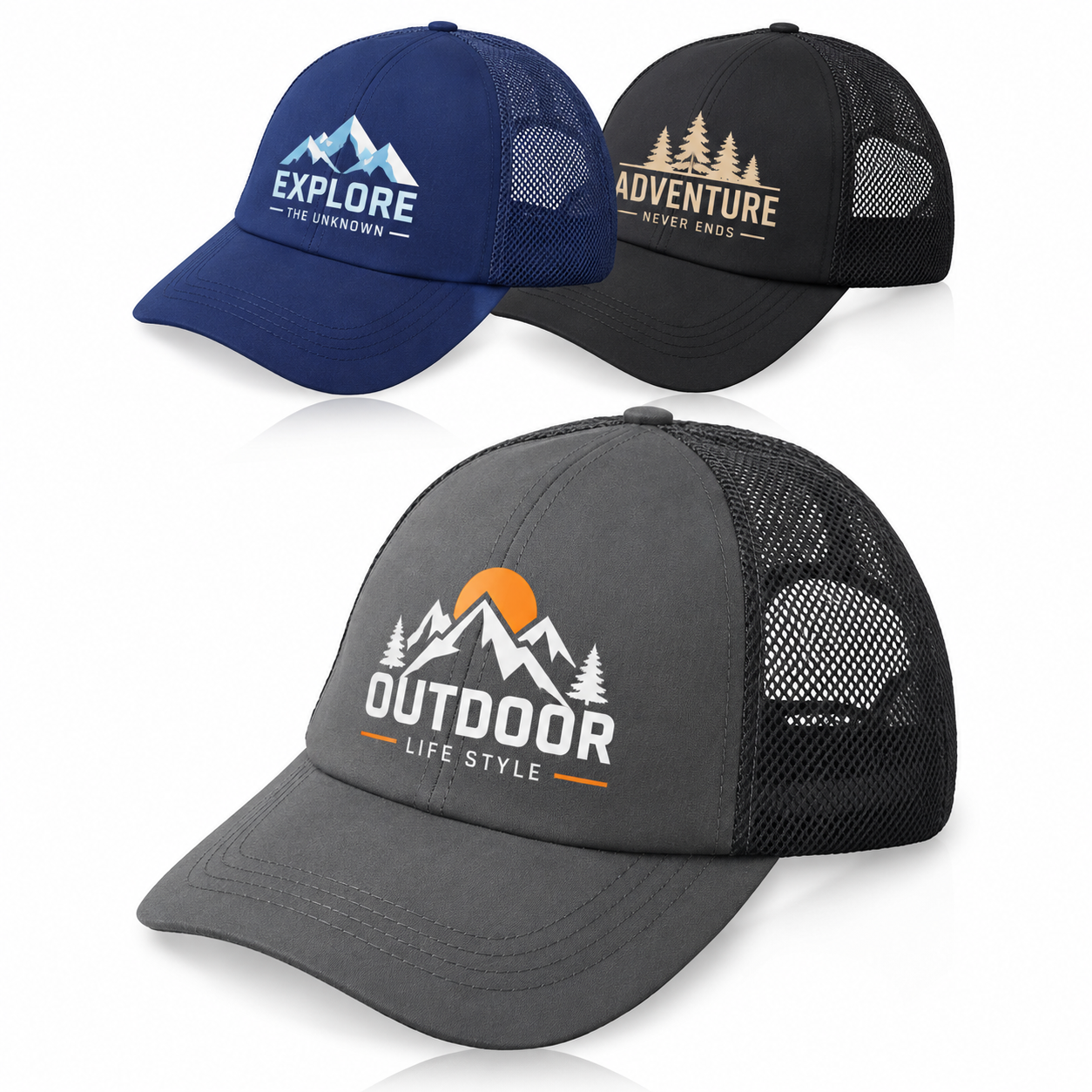 MRC01. Layton Mesh Performance Running Caps - Image 1